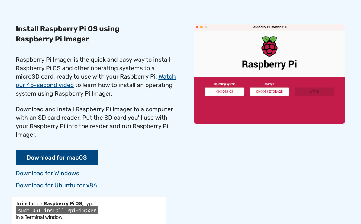 raspberry pi imager os download