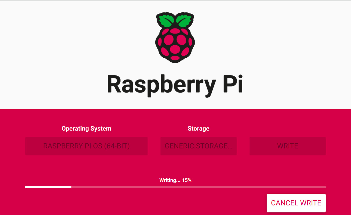raspberry pi imager writing