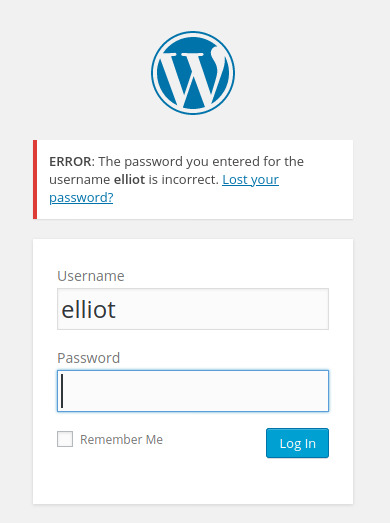 invalid password